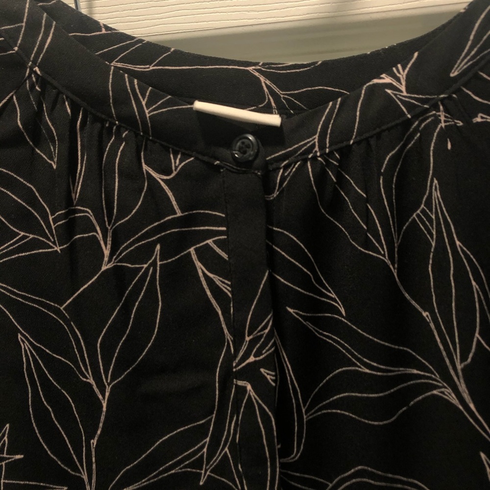 A New Day Leaf Print Long Sleeve Midi Shirtdress